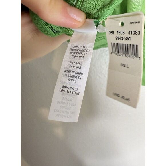 Aerie pop lace padded racerback bralette in green Size Large NWT - Picture 4 of 5